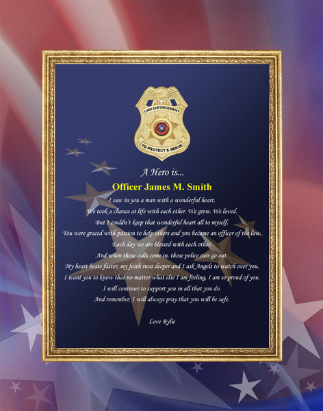 Law Enforcement outlets Graduation Plaque Poetry Personalized Sheriff Police Academy Graduation Gifts Present for Officers Deputy