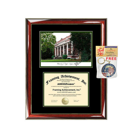 University of Oregon diploma frames lithograph OU frame campus sketch certificate framing graduation degree graduate holder graduation gift