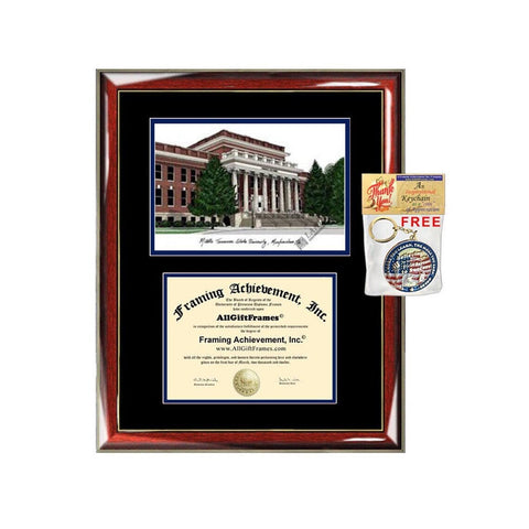 MTSU diploma frames Middle Tennessee State University lithograph frame campus sketch certificate framing graduation degree gift college