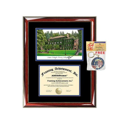 Western Washington University diploma frames lithograph WWU degree frame campus image certificate framing graduation gift college plaque