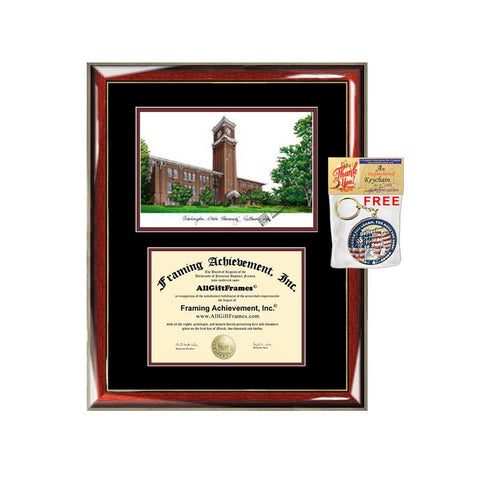 WSU diploma frames Washington State University lithograph degree frame sketch certificate framing graduation gift college plaque graduate