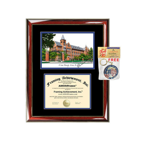 Saint Louis University diploma frames SLU lithograph frame campus sketch framing graduation degree gift college plaque certificate holder