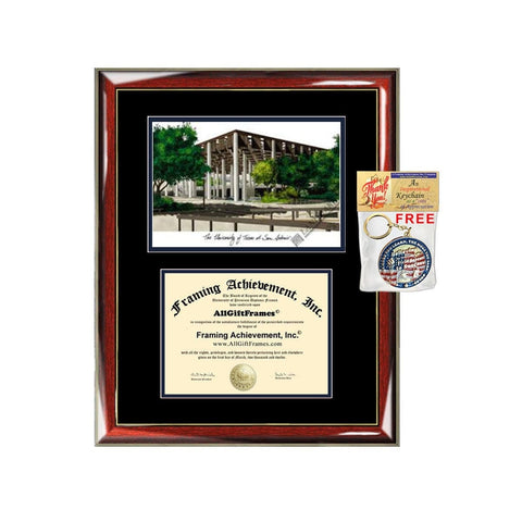 University of Texas San Antonio diploma frames lithograph frame UTSA campus image framing graduation degree gift college plaque graduate