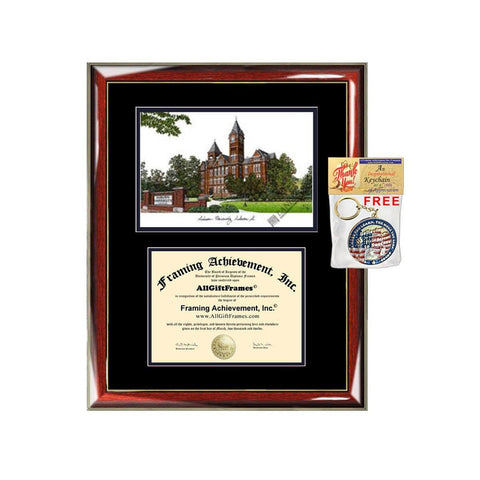 Auburn University diploma frame lithograph campus image certificate Auburn degree frames framing gift graduation lithograph college holder