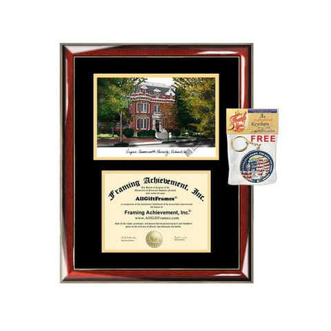 Virginia Commonwealth University diploma frames lithograph VCU frame campus sketch framing graduation degree gift college plaque certificate