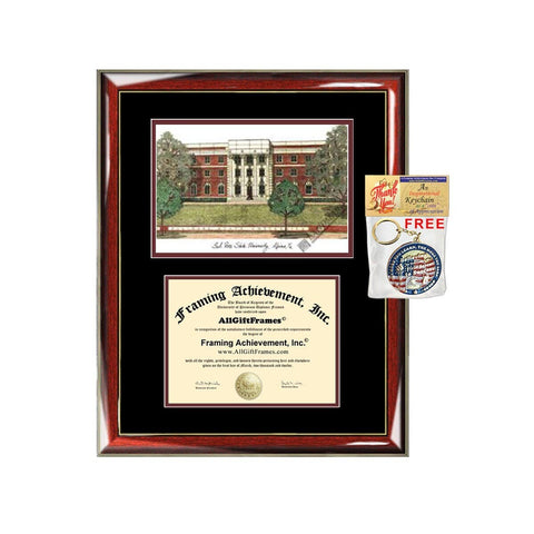 Sul Ross State University diploma frames lithograph SRSU frame campus image sketch certificate framing graduation degree graduate gift grad