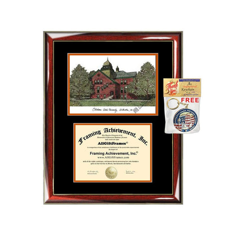 Oklahoma State University diploma frames lithograph OSU degree frame campus image certificate framing graduation gift college plaque graduate