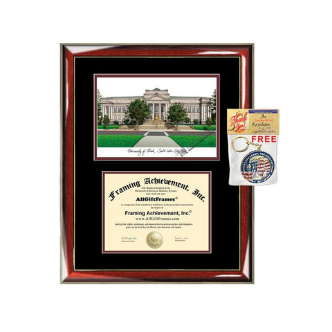 University of Utah diploma frames lithograph Utah frame campus image sketch certificate framing graduation degree plaque graduate gift case