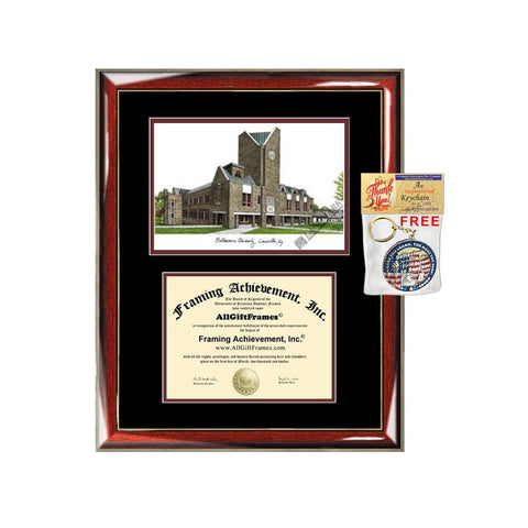 Bellarmine University diploma frames Bellarmine lithograph frame certificate framing campus sketch graduation degree gift college grad case