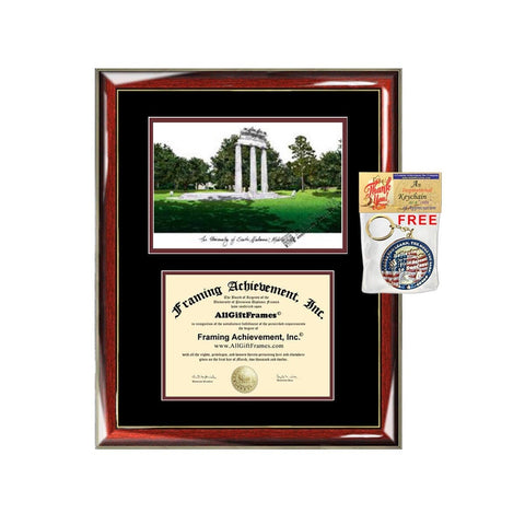 University of South Alabama diploma frame lithograph campus image certificate degree frames framing gift graduation plaque college holder