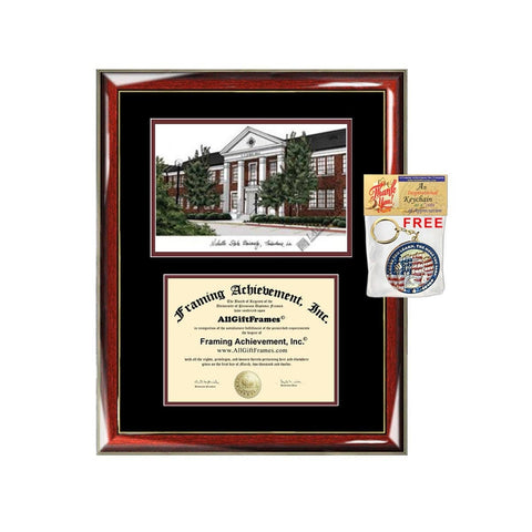 Nicholls State University diploma frames lithograph NSU campus image sketch frame certificate framing graduation degree case graduate gift