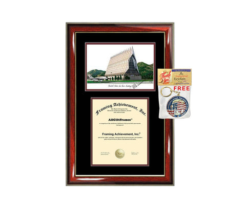 United States Air Force Academy diploma frames lithograph USAFA frame campus image sketch certificate framing graduation degree college grad