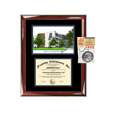 CSUF diploma frames lithograph campus sketch California State University Fullerton frame certificate framing graduation degree Cal State