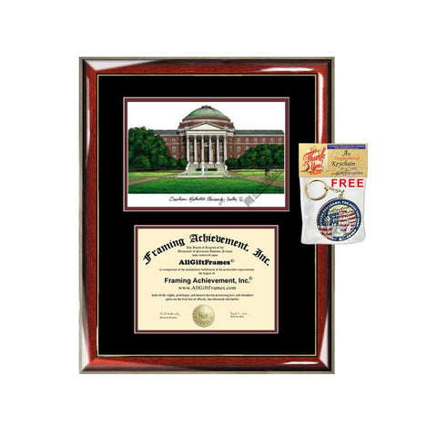 SMU diploma frames Southern Methodist University lithograph frame sketch certificate framing graduation degree gift college document plaque