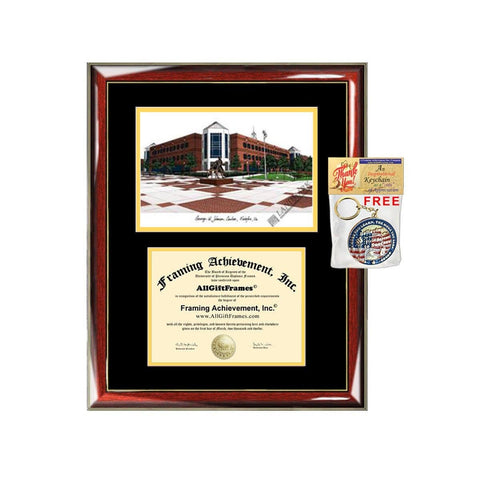 George Mason University diploma frames GMU lithograph frame campus framing University graduation degree gift college plaque certificate grad