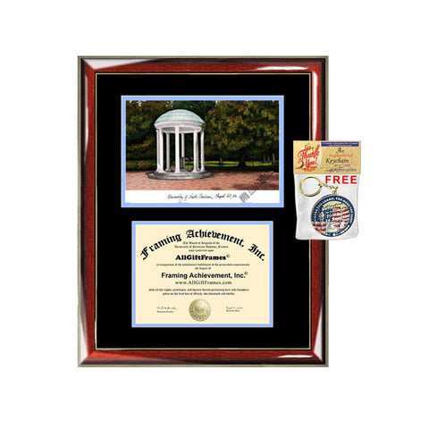 UNCCH diploma frames University North Carolina Chapel Hill lithograph frame campus sketch framing graduation degree gift college plaque grad