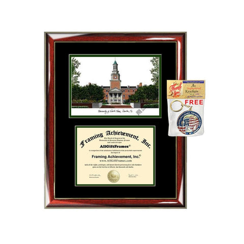 University of North Texas diploma frames lithograph UNT frame campus sketch framing graduation degree gift college plaque certificate graduate