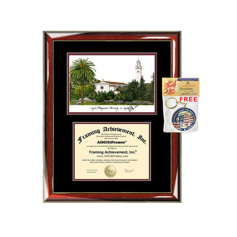 LMU diploma frames lithograph Loyola Marymount University frame campus sketch certificate framing graduation degree graduate document holder