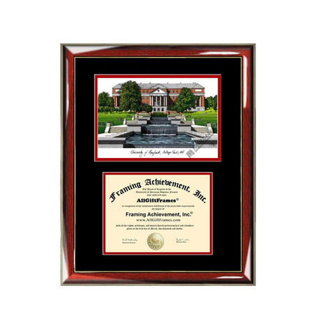 University Maryland College Park diploma frame lithograph campus image UMD certificate degree frames framing gift graduation plaque college