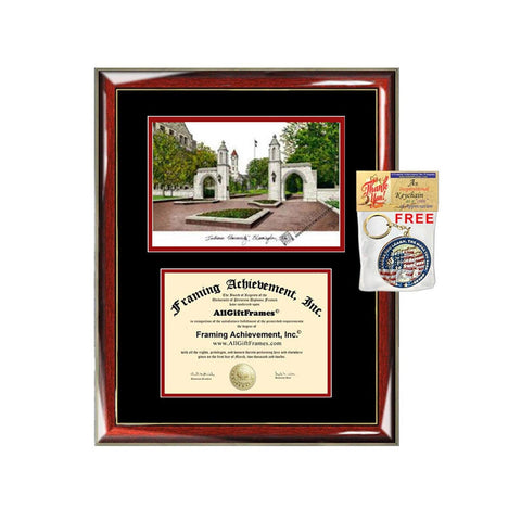 Indiana University diploma frames lithograph campus sketch frame IU certificate framing graduation degree gift college holder case graduate