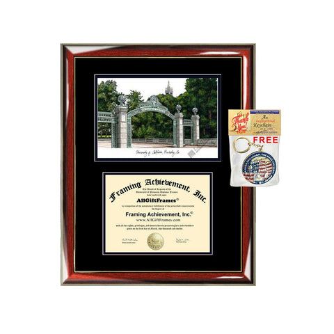 University of California Berkeley diploma frames Cal Berkeley lithograph frame campus sketch framing graduation degree gift college plaque