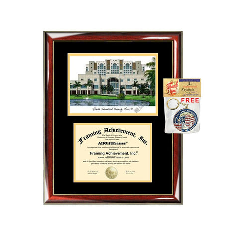 FIU diploma frames Florida International University lithograph frame campus sketch framing graduation degree gift college plaque certificate