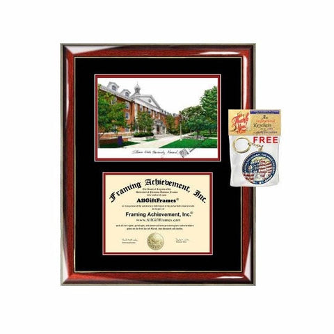 Illinois State University diploma frames lithograph ISU degree frame campus image certificate framing graduation gift college plaque graduate