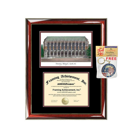 University of Washington diploma frames UW lithograph degree frame sketch certificate framing graduation gift college plaque graduate plaque