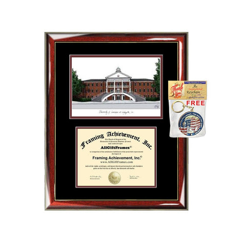 University of Louisiana Lafayette diploma frames lithograph frame campus image sketch certificate framing graduation degree case holder grad