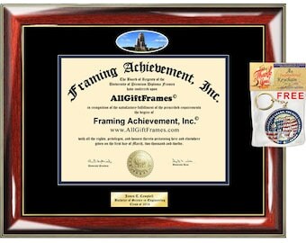 University of Pittsburgh diploma frame campus photo certificate Personalized Bachelor Master Doctorate phd mba Engrave Holder Case