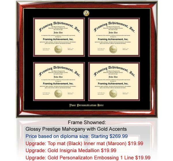 Four Certificate Frames and College Diploma Frame Holder Degree