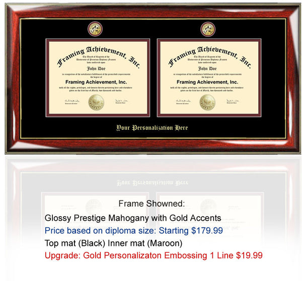 Two Logo Horizontal Double Diploma Frame