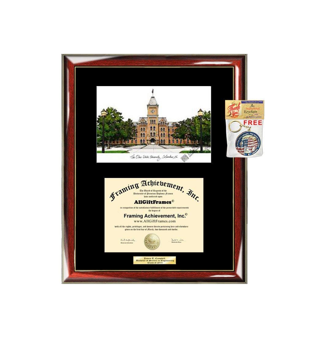 Ohio State University Diploma Frame Lithograph OSU Degree Graduation P