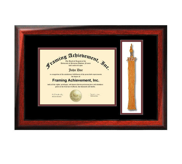 Certificate Frames College Degree Graduation Diploma Frame Satin Rich Mahogany Top popular mat Black Inner matted Maroon Document Plaque